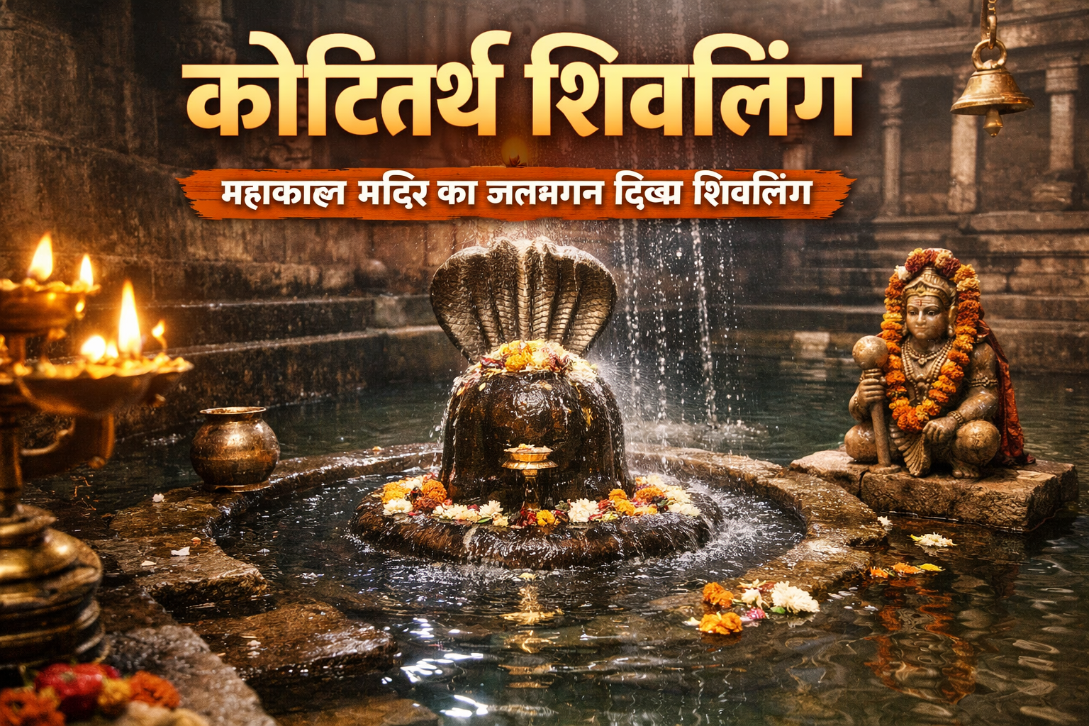 उज्जैन महाकाल मंदिर के कोटितीर्थ कुंड में स्थित जलमग्न शिवलिंग, जिससे प्रतिदिन बाबा महाकाल का अभिषेक किया जाता है