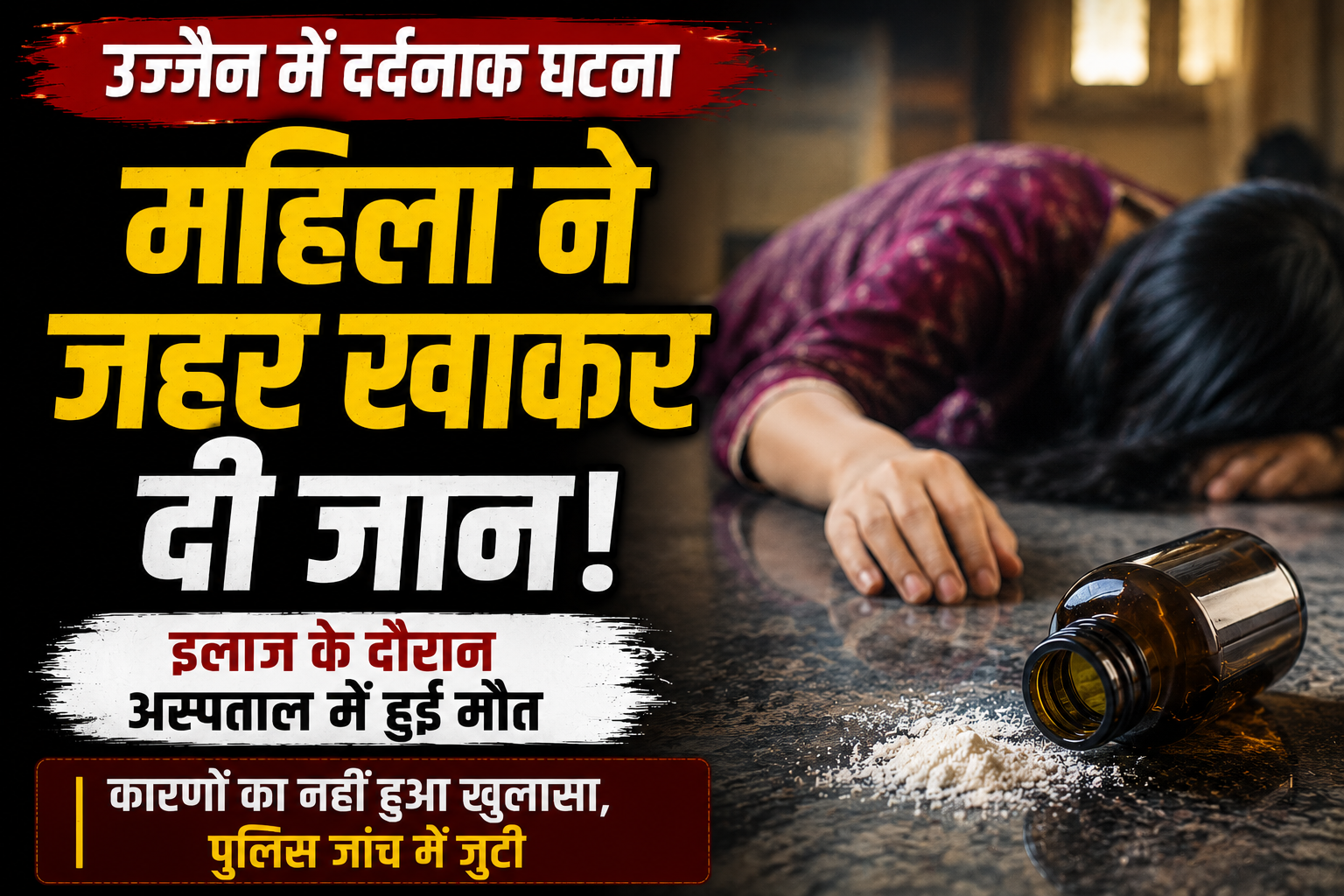 उज्जैन में महिला की मौत की घटना को दर्शाता सांकेतिक दृश्य, पुलिस जांच जारी