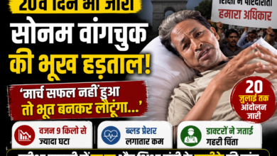 दिल्ली के जंतर-मंतर पर भूख हड़ताल के दौरान बिस्तर पर लेटे सामाजिक कार्यकर्ता सोनम वांगचुक।