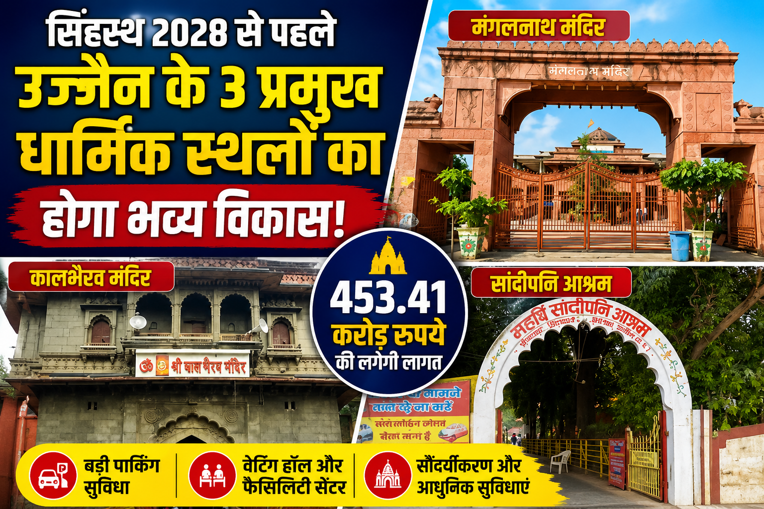 सिंहस्थ 2028 से पहले बदलेगा उज्जैन के 3 प्रमुख धार्मिक स्थलों का स्वरूप, ₹453 करोड़ से होगा विकास