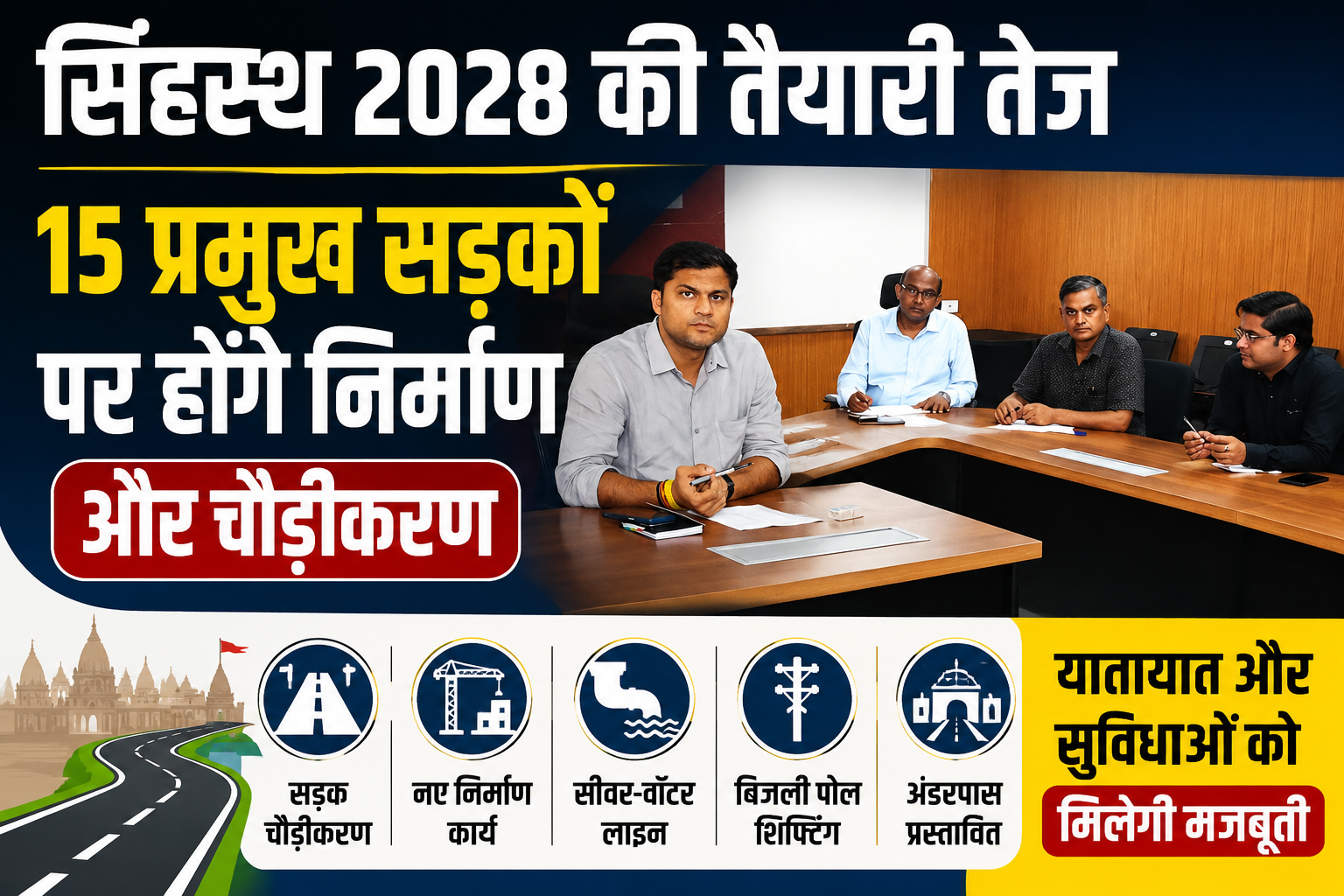 सिंहस्थ 2028: उज्जैन में 15 सड़क चौड़ीकरण व निर्माण कार्य जल्द