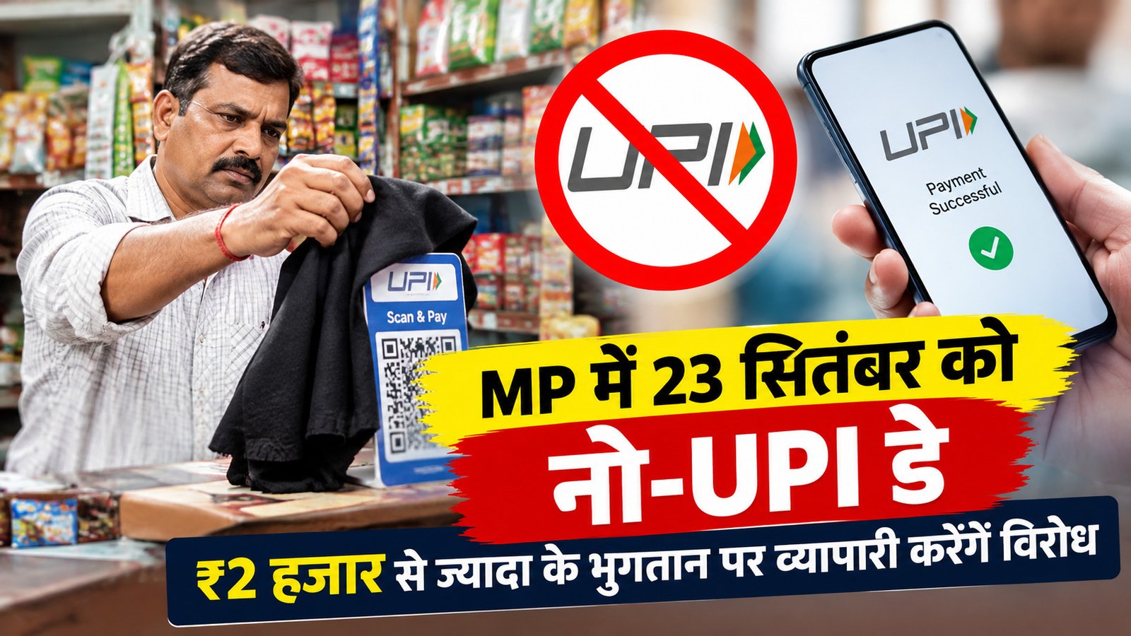 MP में 23 सितंबर को नो-UPI डे, ₹2000 से ज्यादा UPI पर व्यापारी जताएंगे विरोध