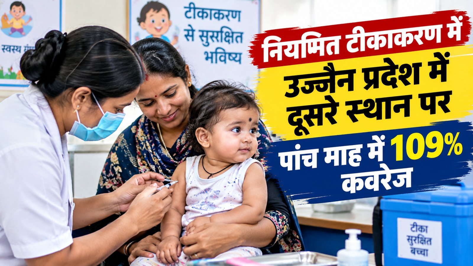 नियमित टीकाकरण में उज्जैन प्रदेश में दूसरे स्थान पर, पांच माह में 109% कवरेज