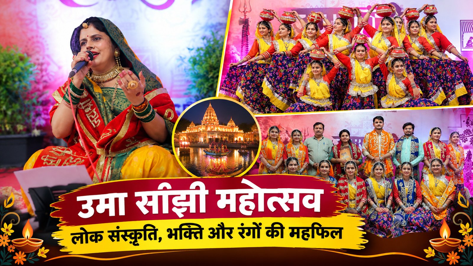 उमा सांझी महोत्सव 2026: लोकगीतों और नृत्यों से सजी तीसरी शाम
